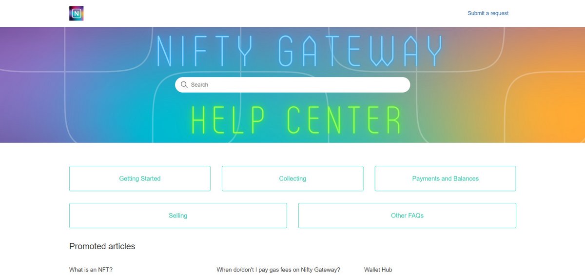 support nifty gateway