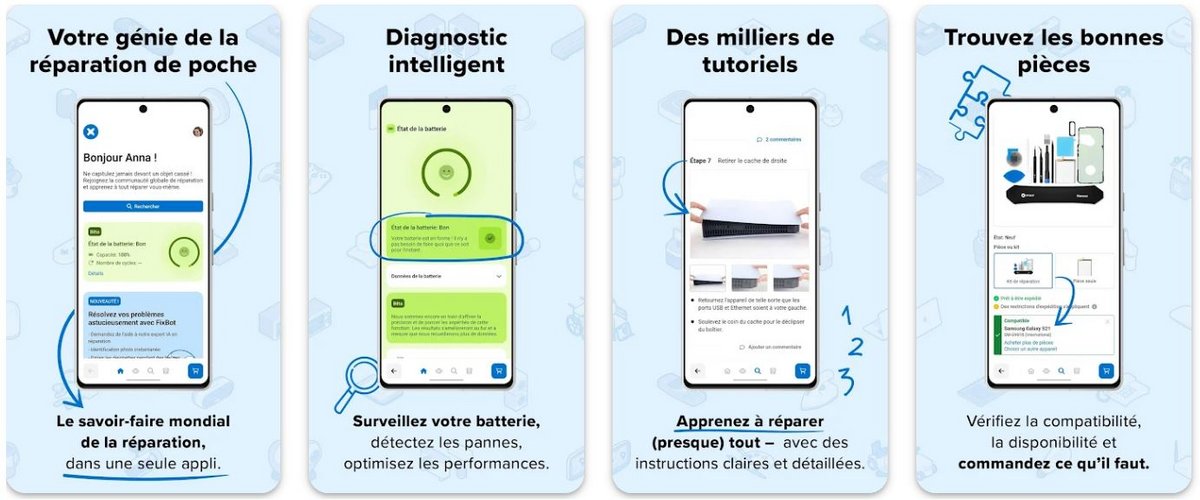 Une application pour réunir tous les tutos iFixit (avec en prime un outil de diagnostic pour la batterie du smartphone). ©iFixit