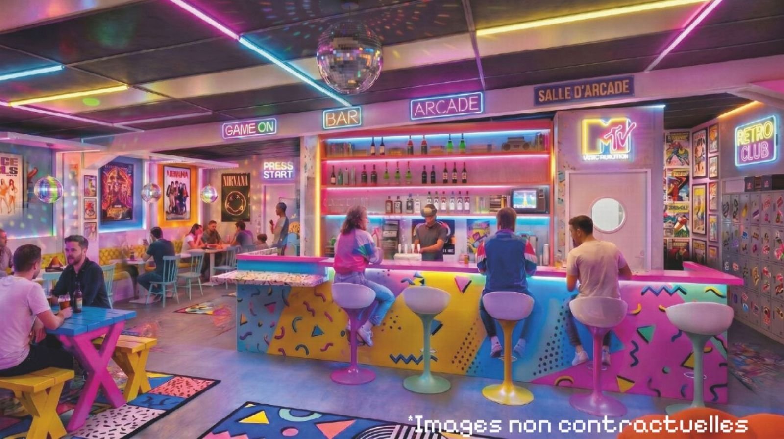 Arcade, flipper, musiques... Le Memory Club se veut un bar réunissant le meilleur des années 90. ©Ulule / Memory Club