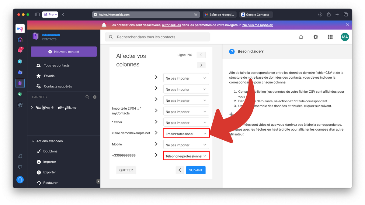 Affecter toutes les données d'un contact © Clubic