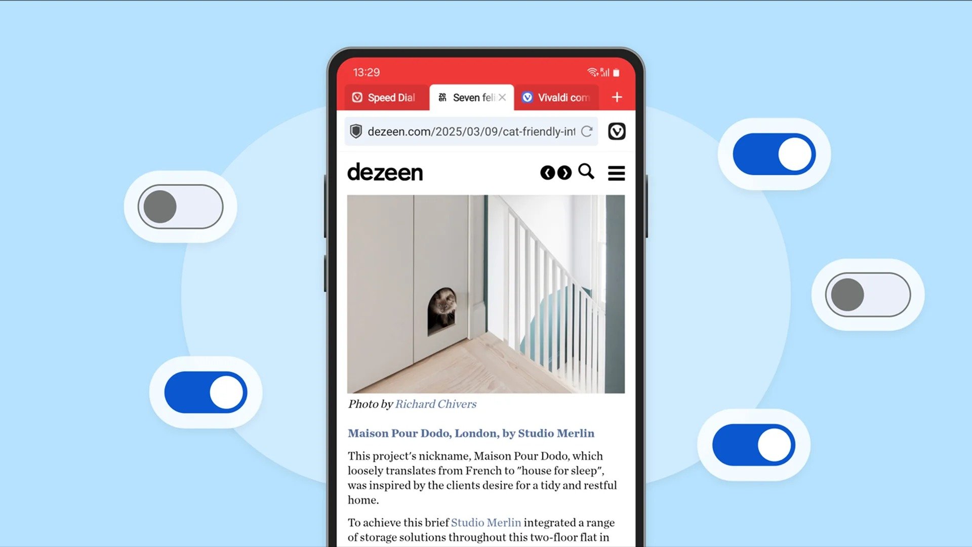 Le navigateur Vivaldi mobile. © Vivaldi