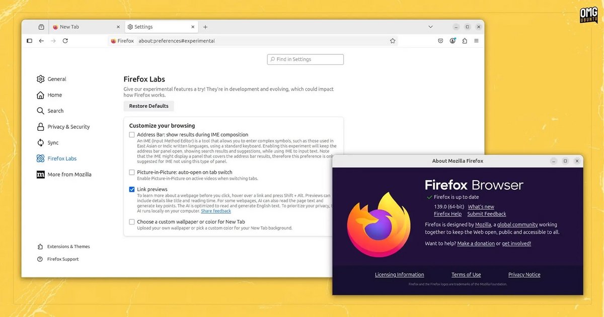 L'option s'active dans les paramètres expérimentaux de Firefox. © OMG Ubuntu