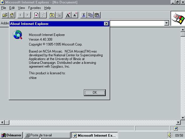 Première version d'Internet Explorer sortie en 1995