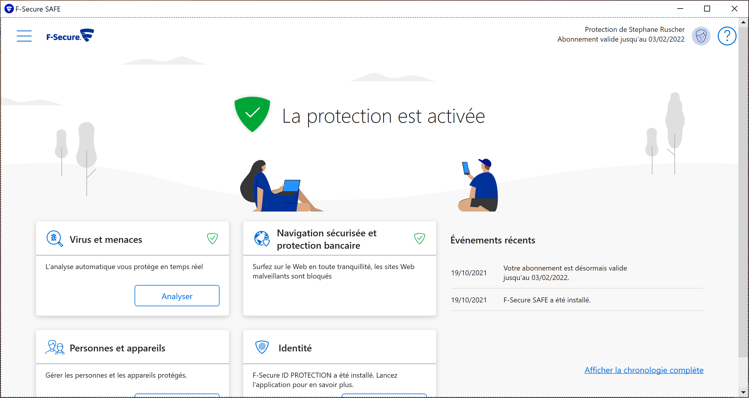F-Secure - La tableau de bord
