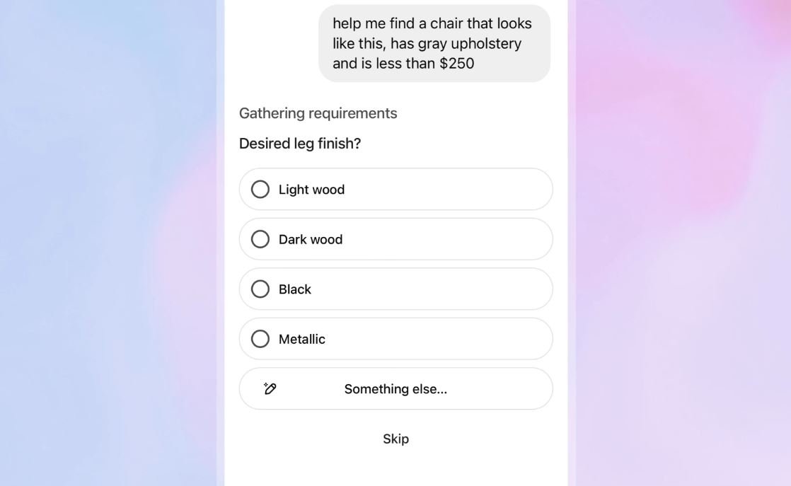 En cas de besoin, ChatGPT demandera quelques détails supplémentaires pour trouver le produit parfait. ©OpenAI