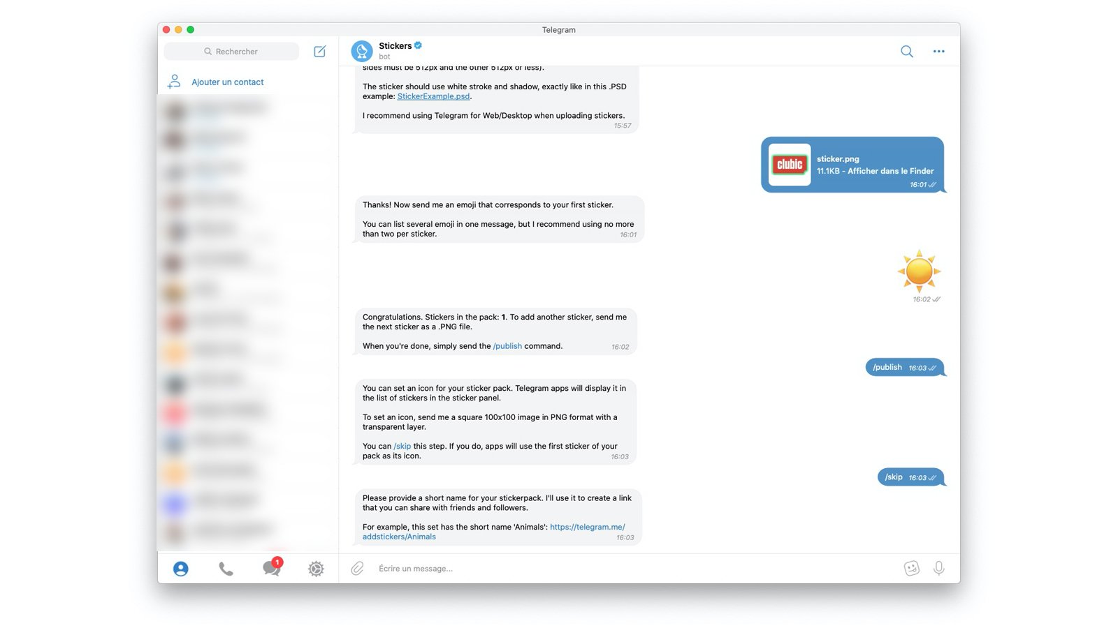 Comment créer des autocollants sur Telegram