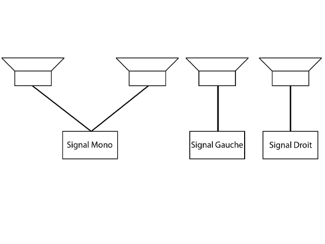 Peu importe le nombre d'enceintes, le concept de Mono, Stéréo et multicanal implique le nombre de canaux mis en jeu