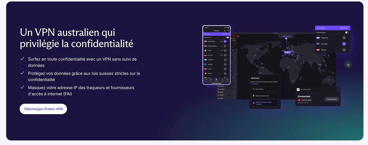 Ce VPN est une forteresse numérique, bâtie sur les solides fondations de la législation suisse et de la transparence technologique. © ProtonVPN