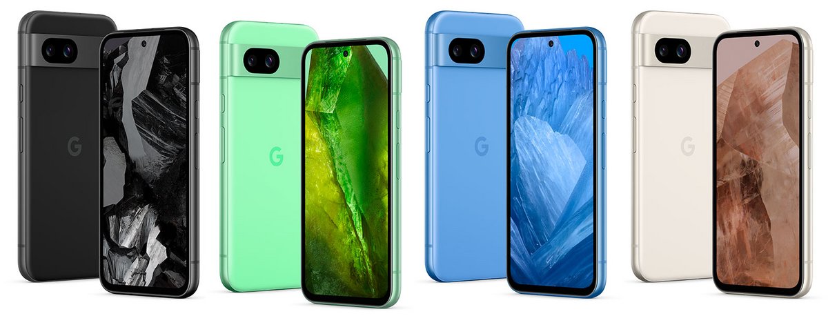 Notre test du Google Pixel 8a a été réalisé sur le modèle Noir volcanique, mais notre cœur penche plutôt pour le Vert aloe © Google