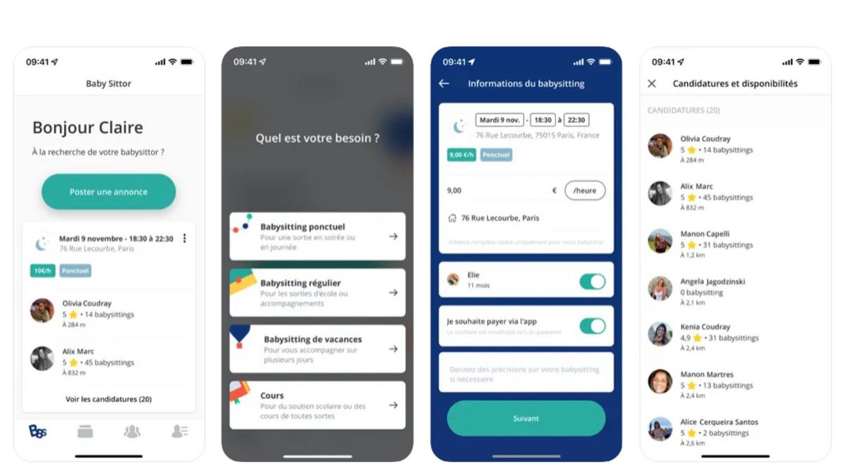 Interface Baby Sittor App Store - Capture d'écran © Baby Sittor / Mélina Loupia / Clubic