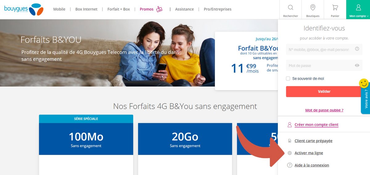 Activer ligne Bouygues Telecom