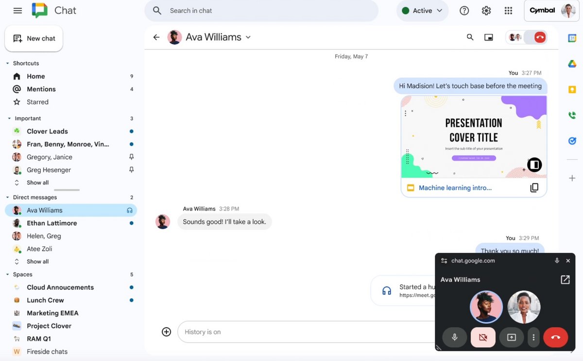 Le travail en équipe sera facilité sur Google Chat avec cette fonctionnalité © Google