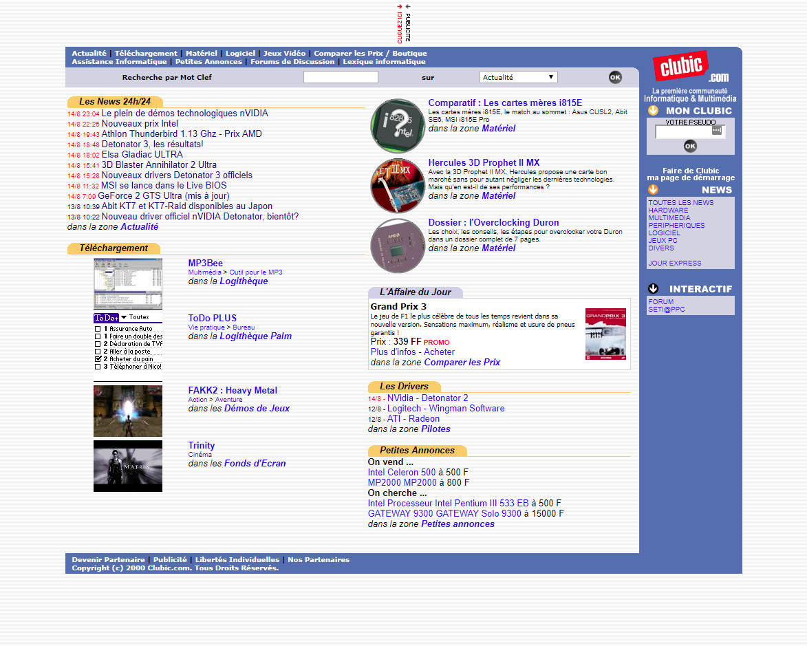 Clubic.com en 2000 (web.archive.org) 