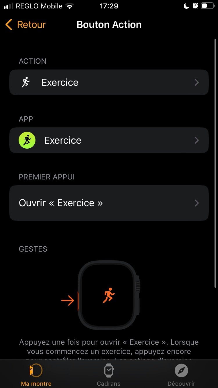 Apple Watch Ultra - Perso bouton 1