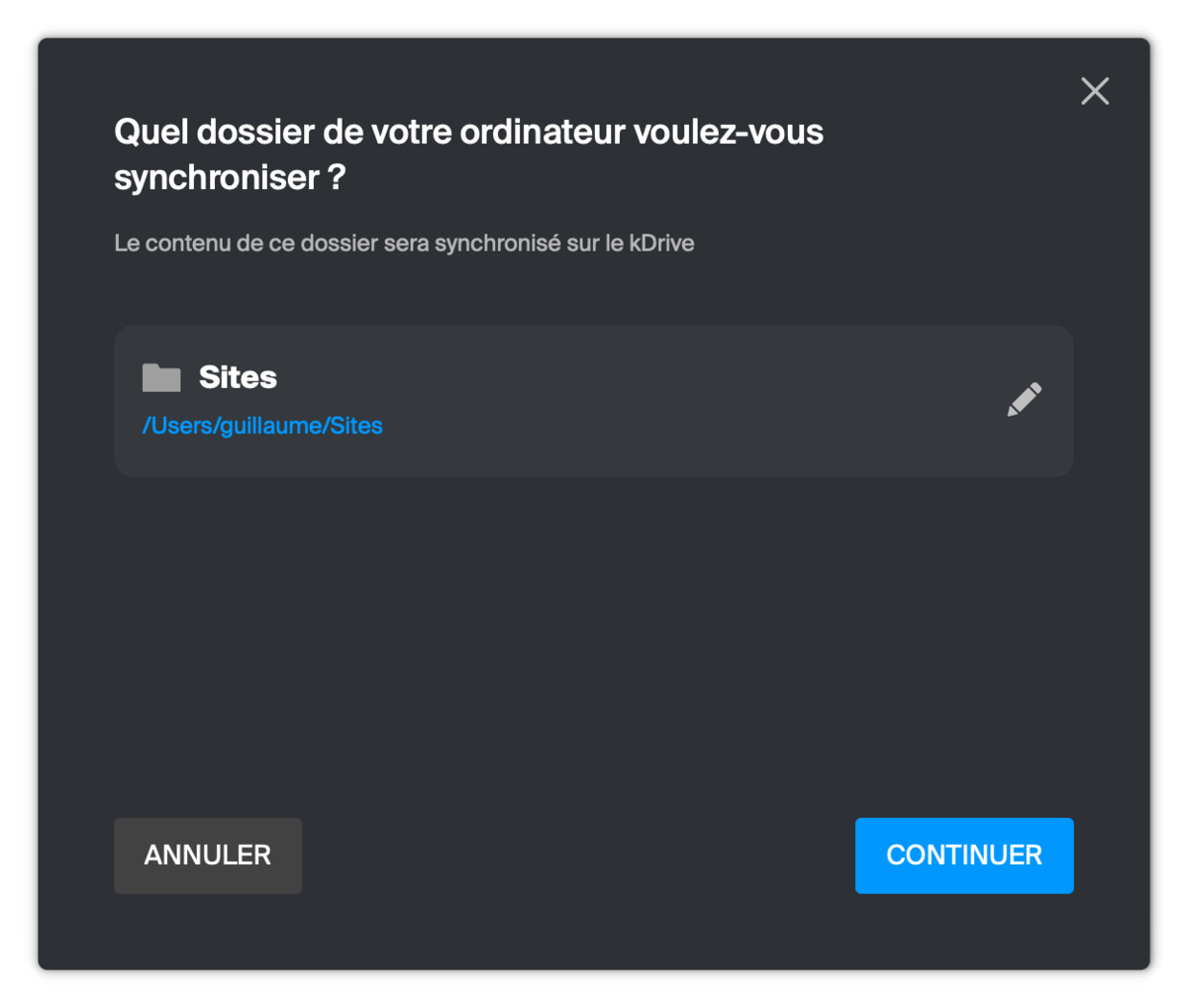 Infomaniak kDrive - Synchronisation sélective