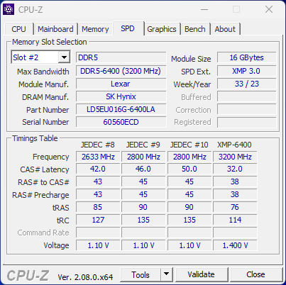 Lexar ARES DDR5-6400 CL32