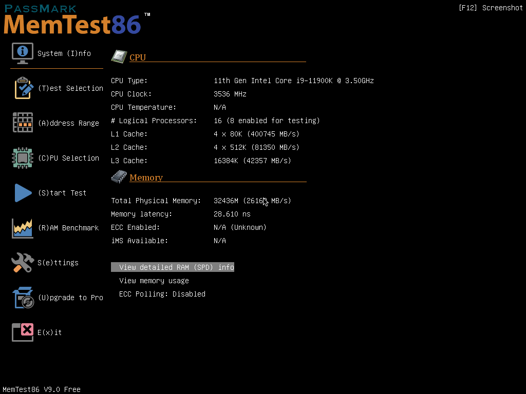 L'intégration de l'outil MemTest86 est la petite surprise d'Asus © Nerces