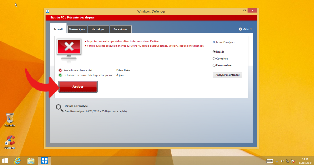 Activer Microsoft Defender - Windows 8.1 - 3