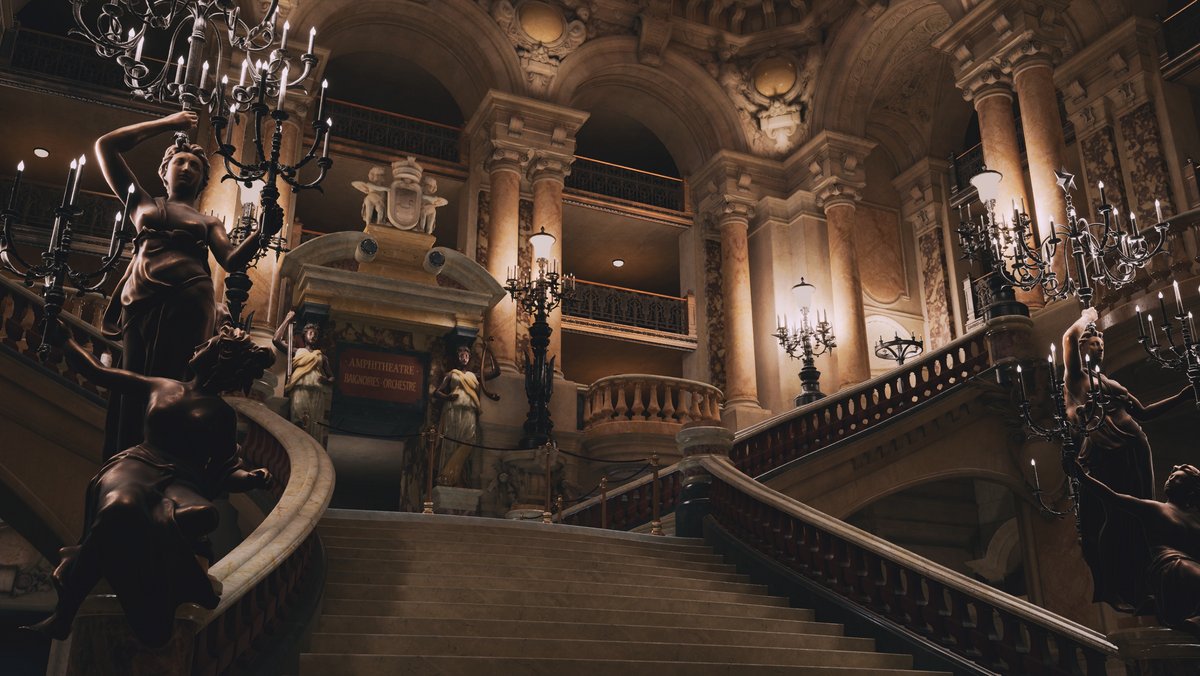 La modélisation du grand escalier de l'Opéra Garnier est particulièrement réussie. ©BackLight