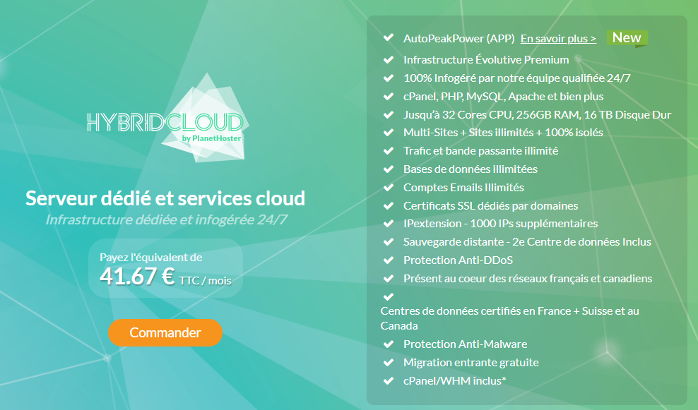 @PlanetHoster : la gamme Hybridcloud pour un hébergement VPS