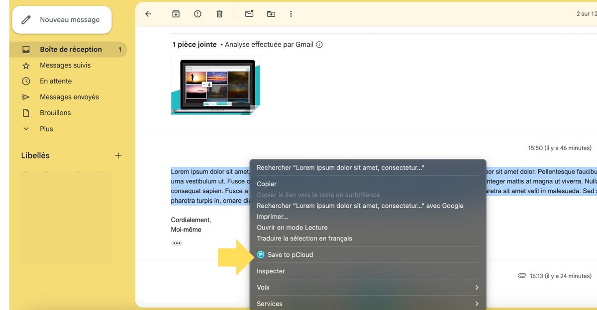 Sauvegardez le contenu de vos emails sur pCloud © Mia Ogouchi pour Clubic