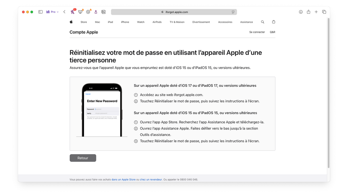 Instructions à suivre sur l'iPhone ou l'iPad d'une personne tierce © Clubic