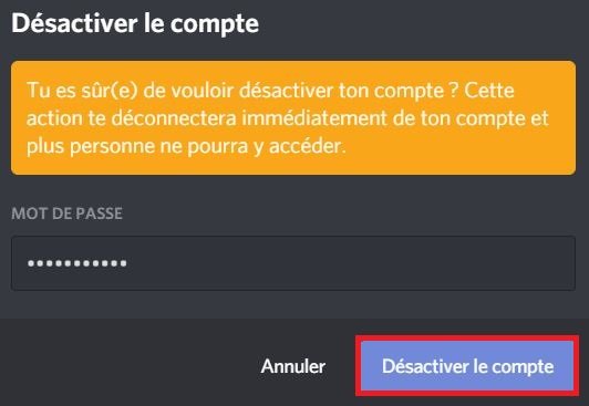 tuto discord désactiver compte 2