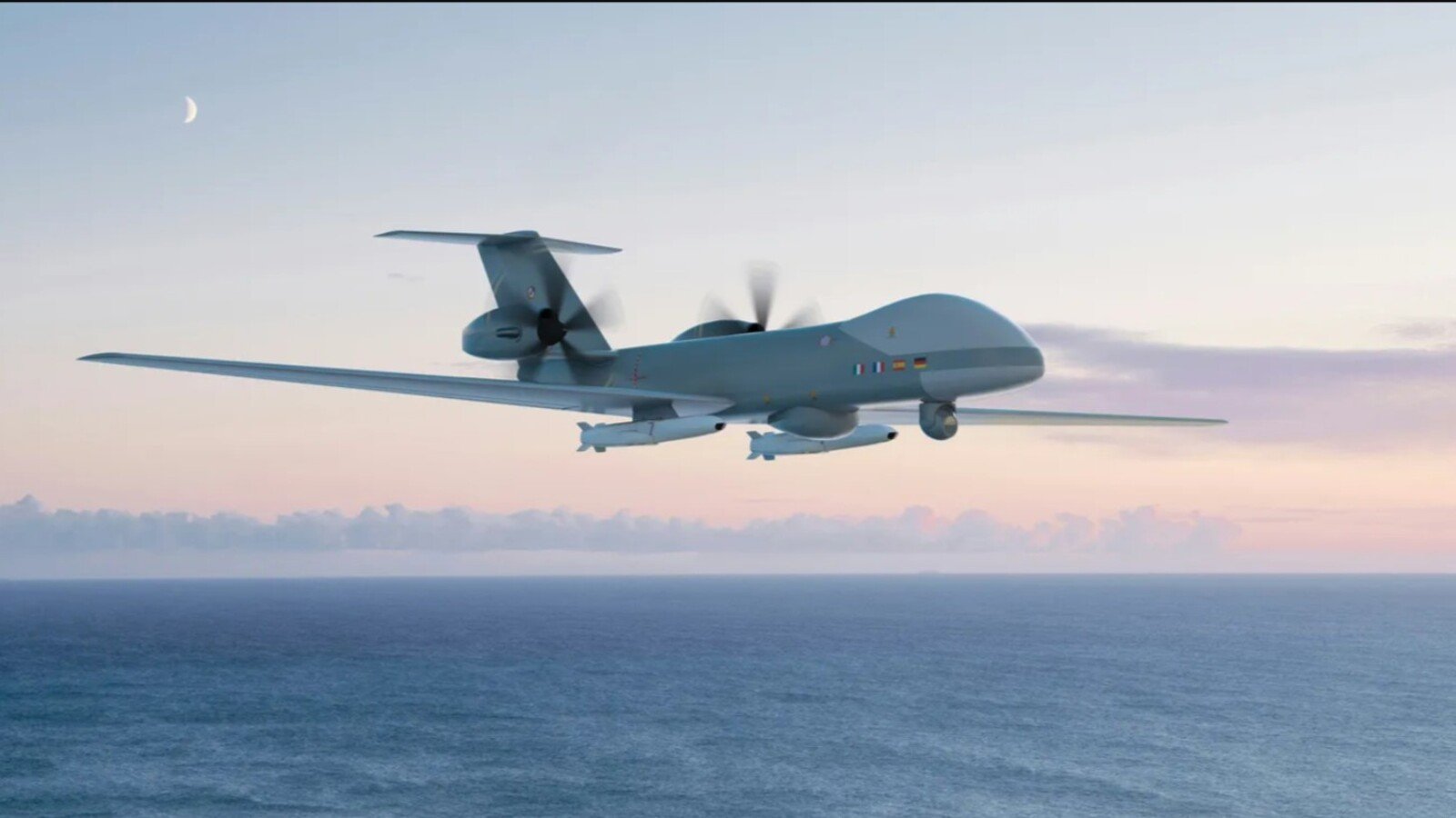 Voici l'Eurodrone, système d'aéronef télépiloté auquel participe Airbus et la France. © Airbus