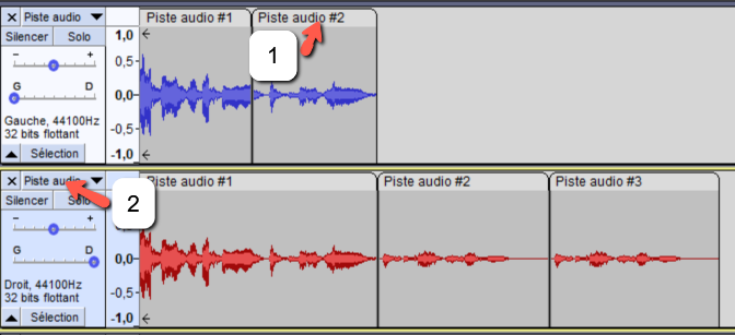 Audacity Clip divisé