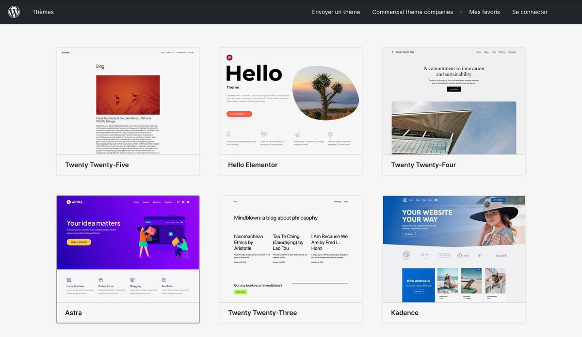 Des dizaines de milliers de themes dans le répertoire Wordpress. ©Wordpress