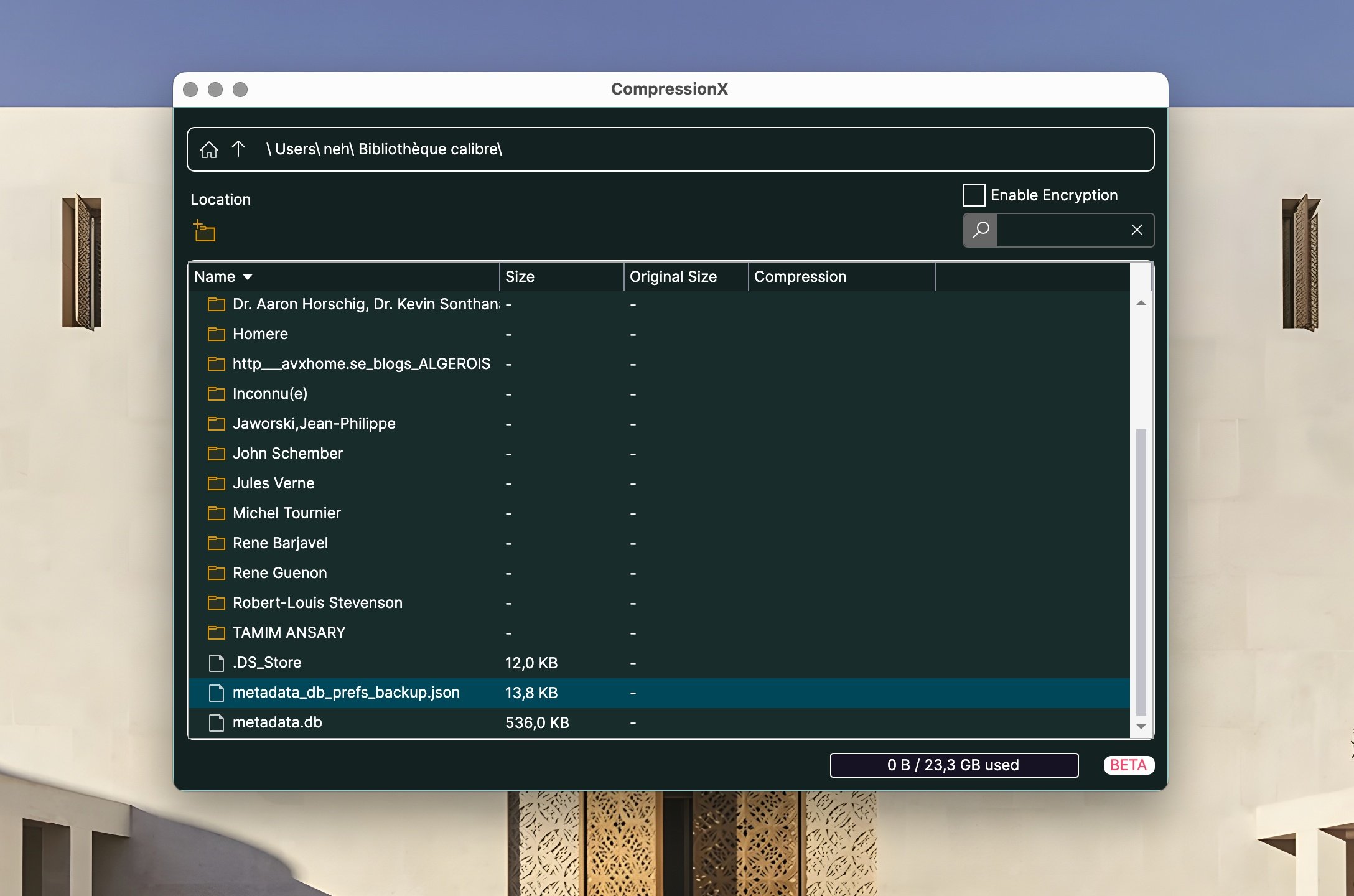 Dans sa version gratuite, CompressionX limite les utilisateurs à 25 GB de compression par mois. © CompressionX
