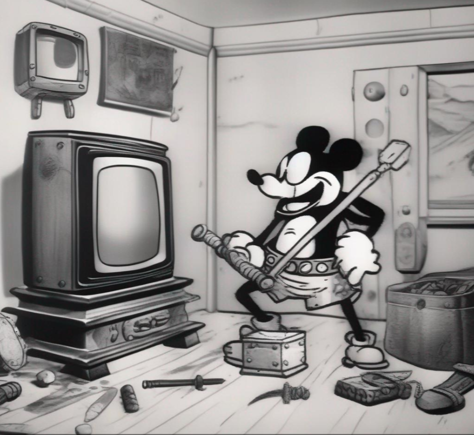 Exemple d'une image produite par IA représentant un Mickey légèrement déformé  © Benj Edwards