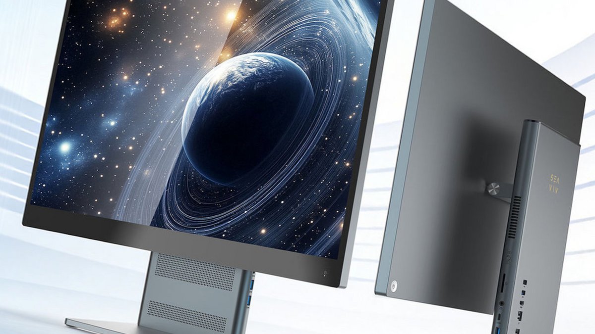 Non, le mini-PC n'est ni dans le pied ni collé derrière l'écran. ©VideoCardz