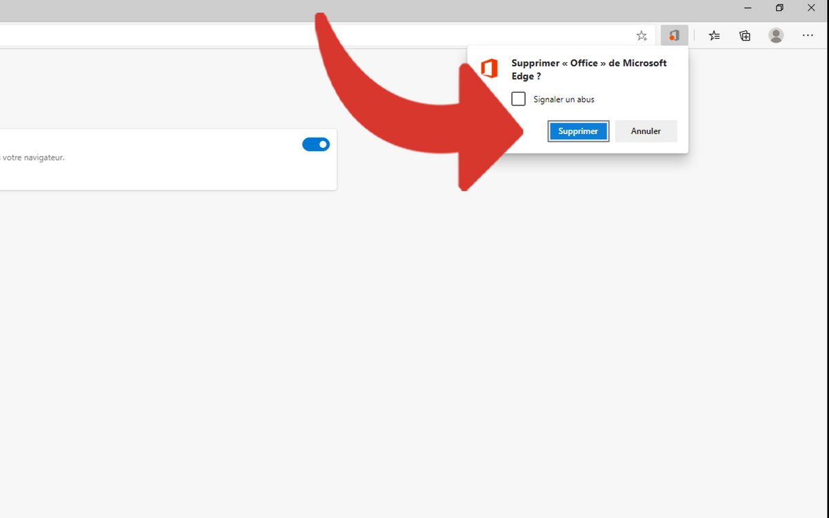 Supprimer extension Edge
