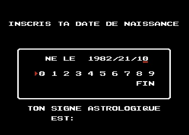 Pour démarrer le jeu, il fallait rentrer sa date de naissance... au format US. Pour la petite histoire, il n'est pas possible de rentrer une date de naissance ultérieure à 1999.