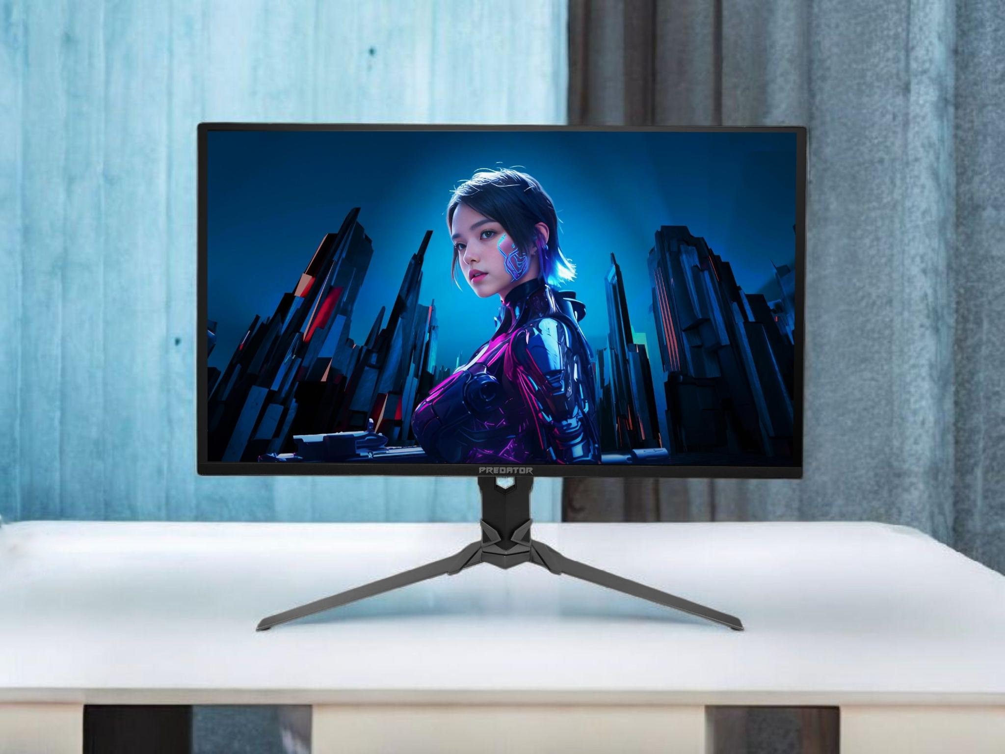 L'Acer Predator X32 X2 et sa dalle QD-OLED. ©Acer x PhotoRoom