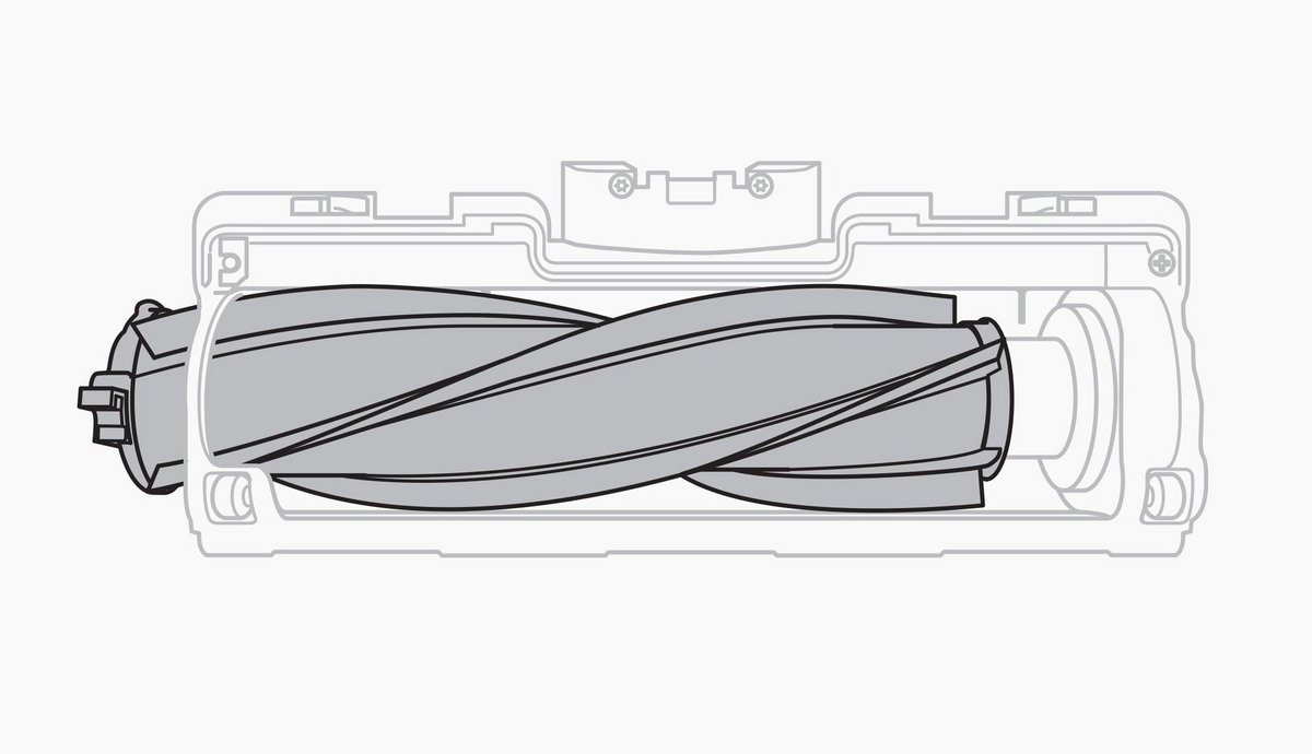 La brosse de la tête rotative peut être totalement démontée © Dyson