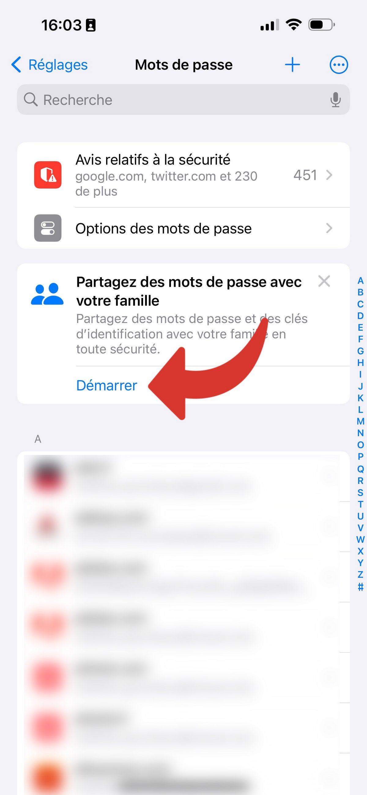 iOS 17 Partage mots de passe