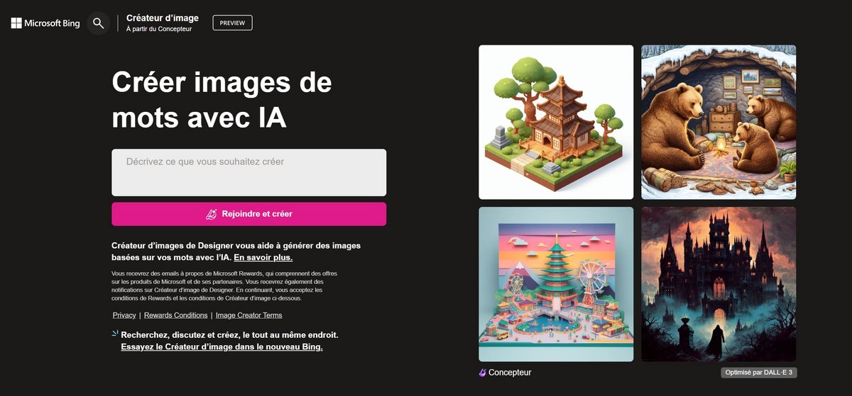 Créateur d'image Bing avec DALL-E 3 © Microsoft