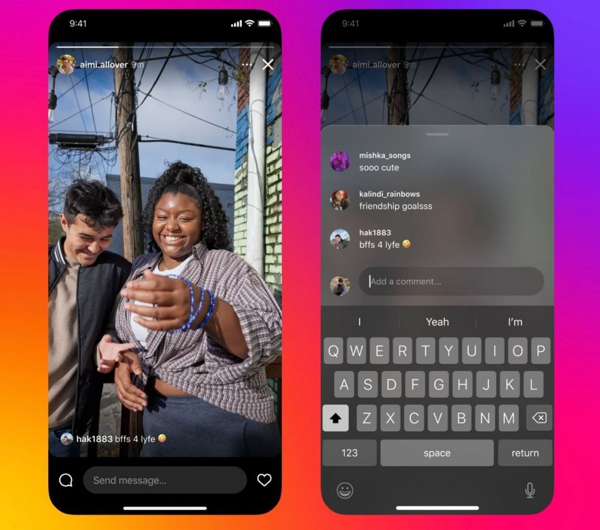 On peut désormais "lâcher un com" directement sous les Stories Instagram © Instagram