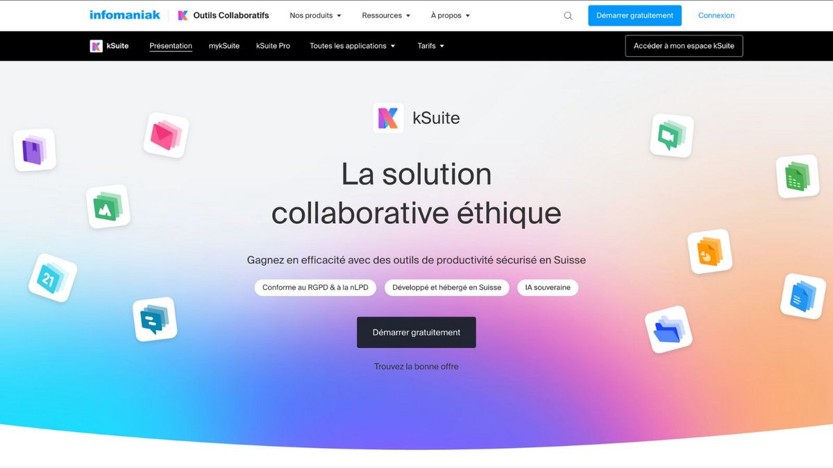 La solution souveraine kSuite. ©Infomaniak