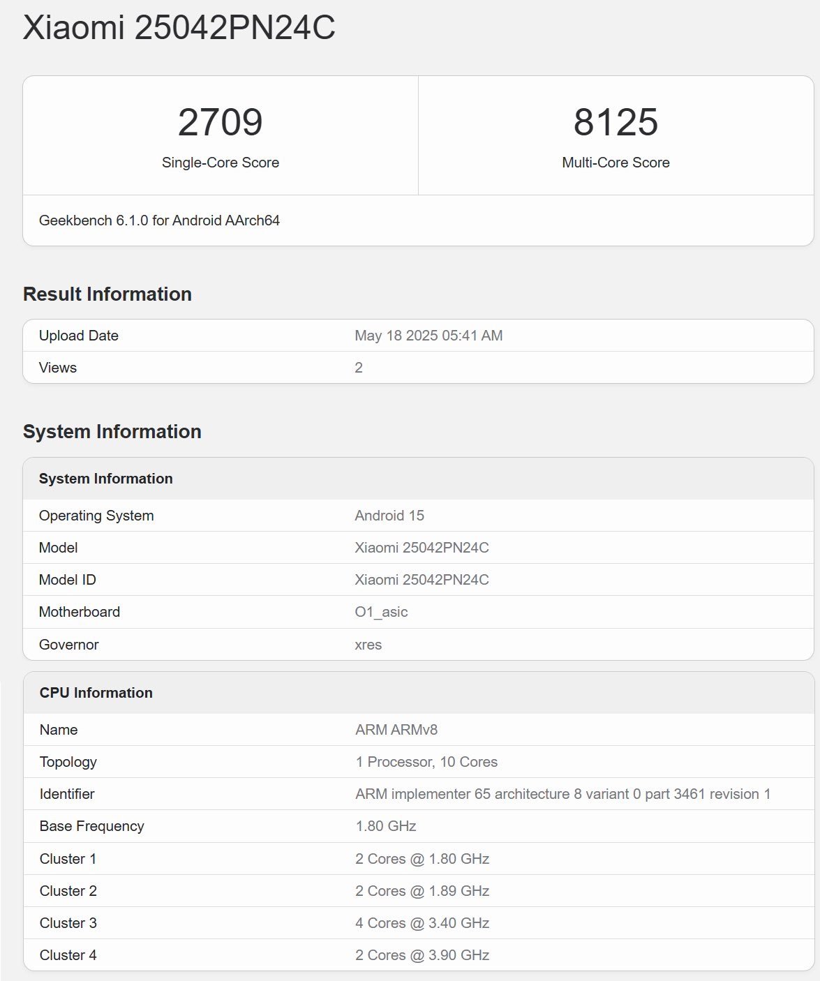 Sur GeekBench, la XRing 01 se défend bien - © Clubic