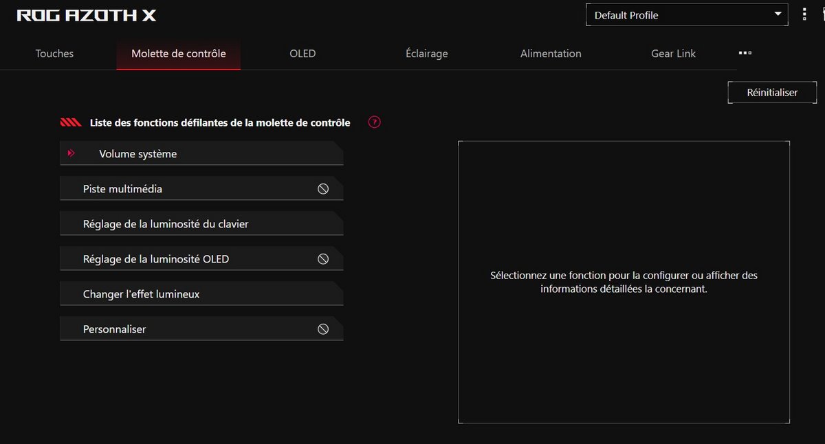 Contrôle de l'écran OLED sur Armoury Crate © Clubic
