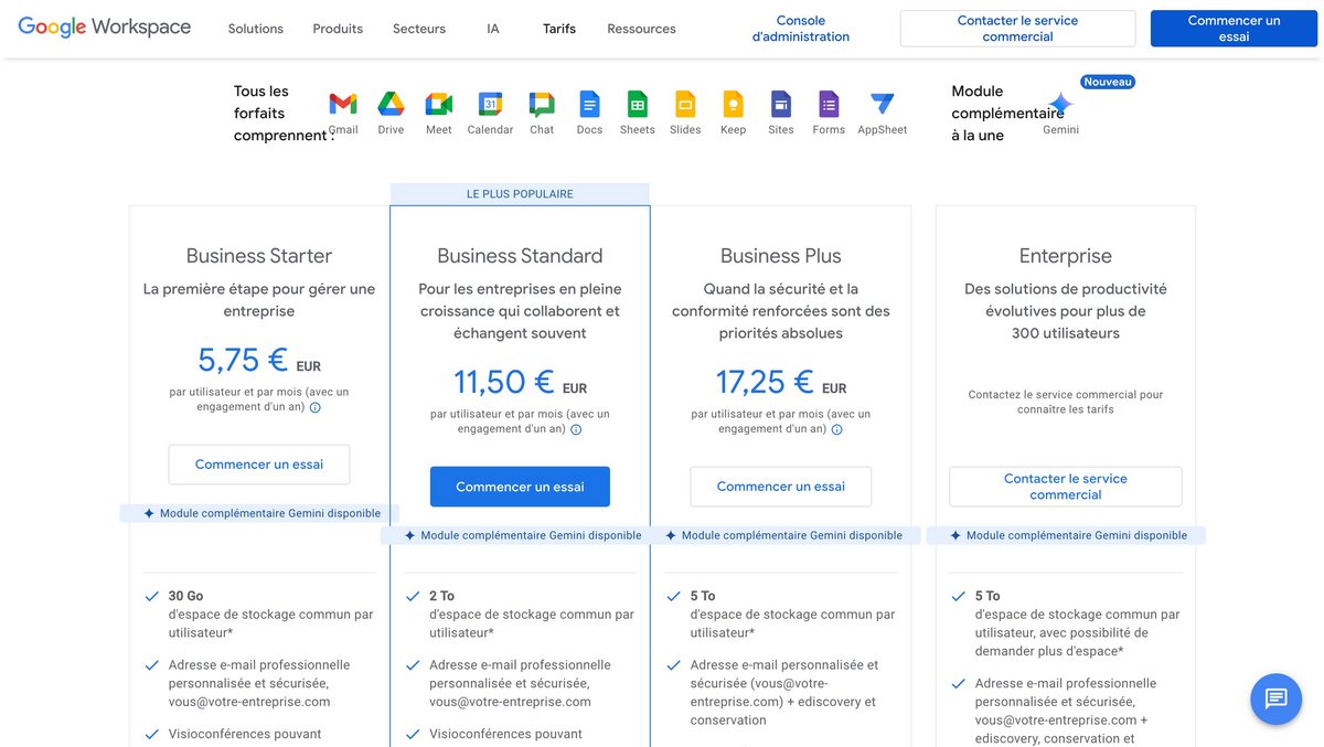 De nombreux abonnements pour accéder à plus de fonctionnalités © Google