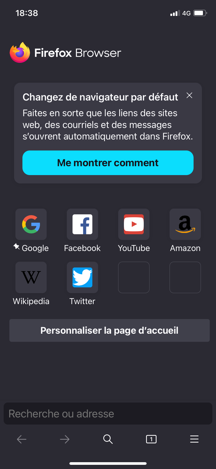 Firefox navigation privée mobile 1