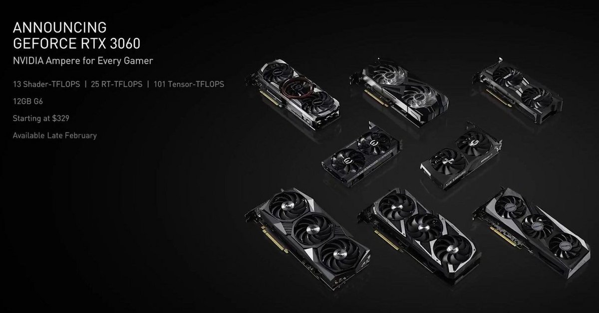 NVIDIA GeForce RTX3060 Partenaires