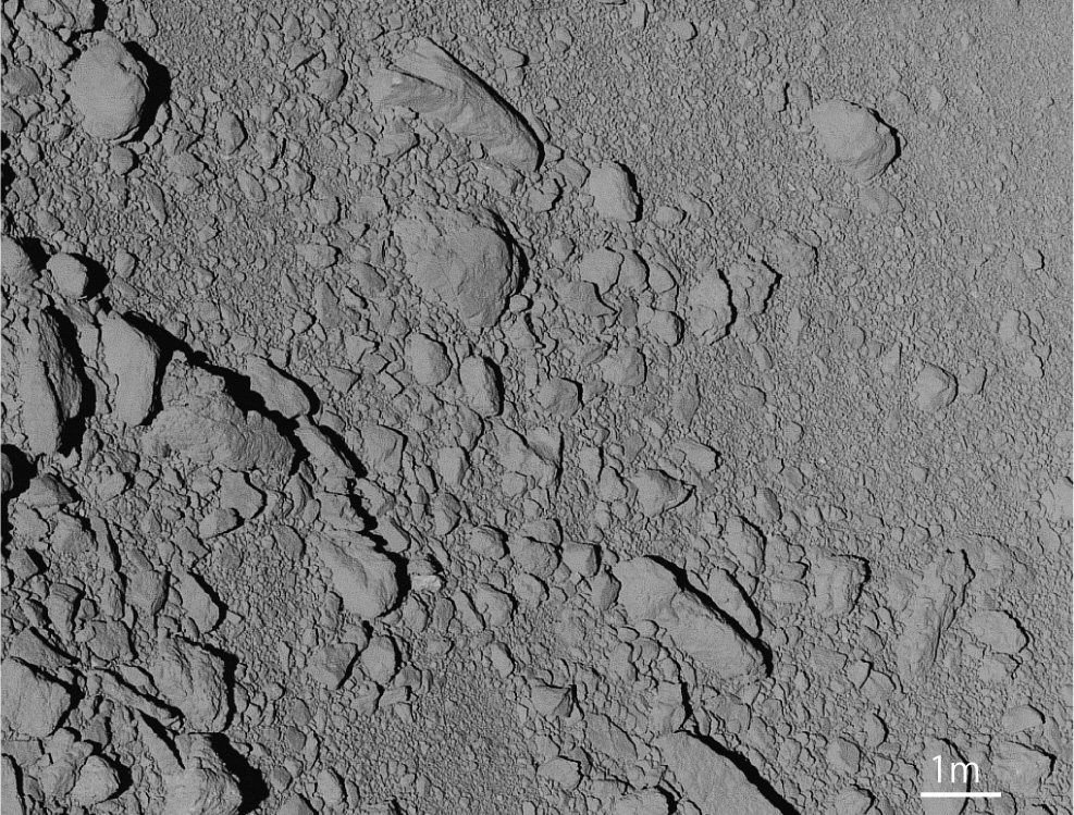 La surface de l'astéroïde vue par Hayabusa (finalement pas Nereus...). © JAXA/ISAS/JSPEC