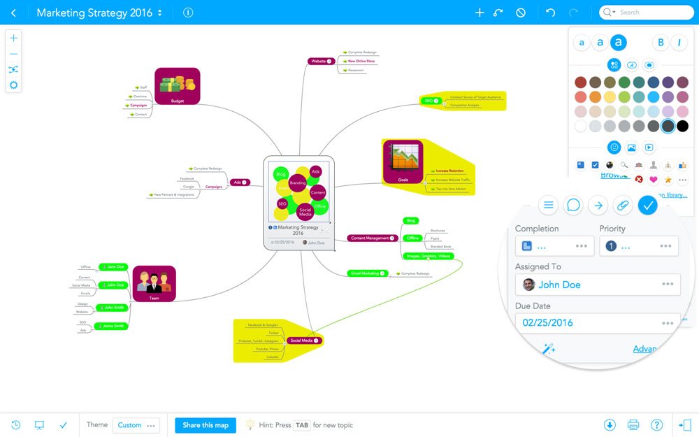 Mindmeister est utilisable en ligne depuis la fenêtre d'un navigateur internet de n'importe quel système d'exploitation pour ordinateur. © Mindmeister