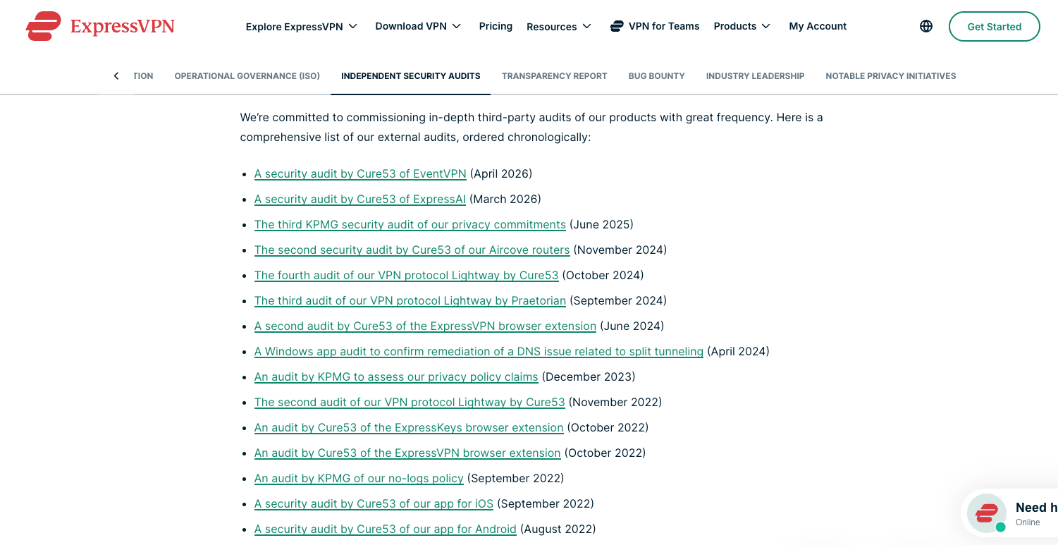 ExpressVPN met à disposition du public l'ensemble des audits de sécurité et de politique de confidentialité menés sur son service. © Clubic