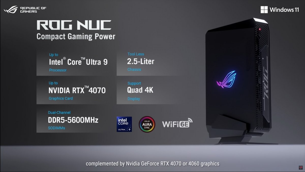 Le plus puissant des ROG NUC actuellement prévus © ASUS